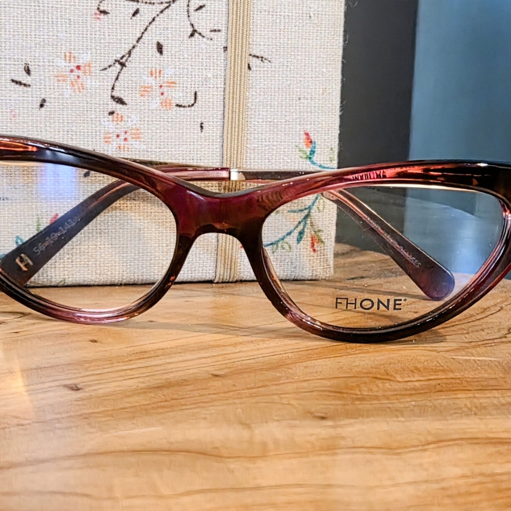 NWOT Fhone Cat-Eye Glasses in Burgundy